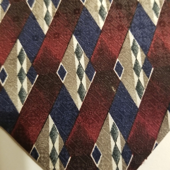 Stafford Exec Tie Woven USA Import Silk Tipped Bar & Slip String Red Blue 54" 4” - Picture 6 of 14